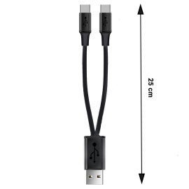 Kabel Rozdzielacz USB typu A na 2 x Micro USB do max. 2,1A